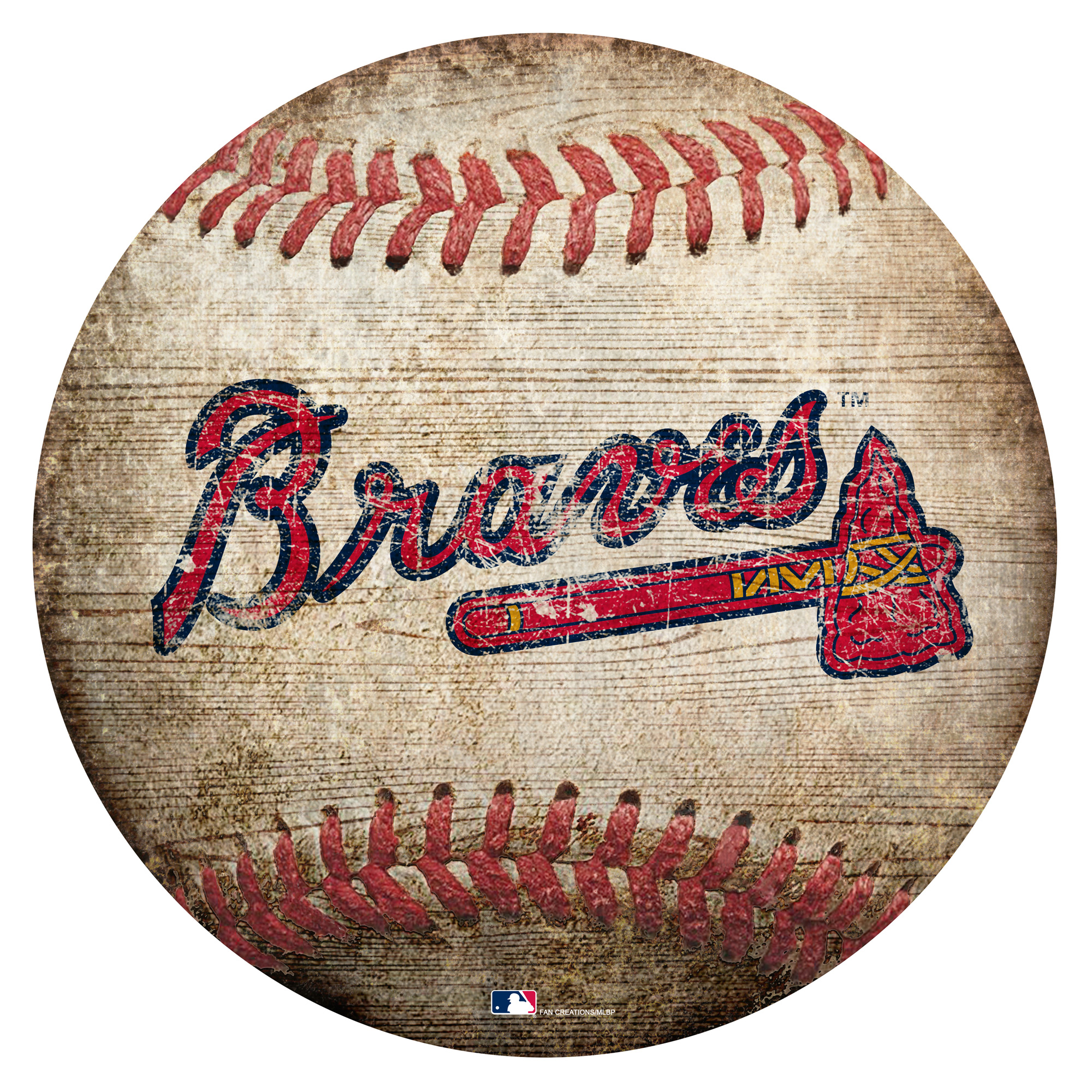 Atlanta Braves 12'' x 12'' Baseball Sign