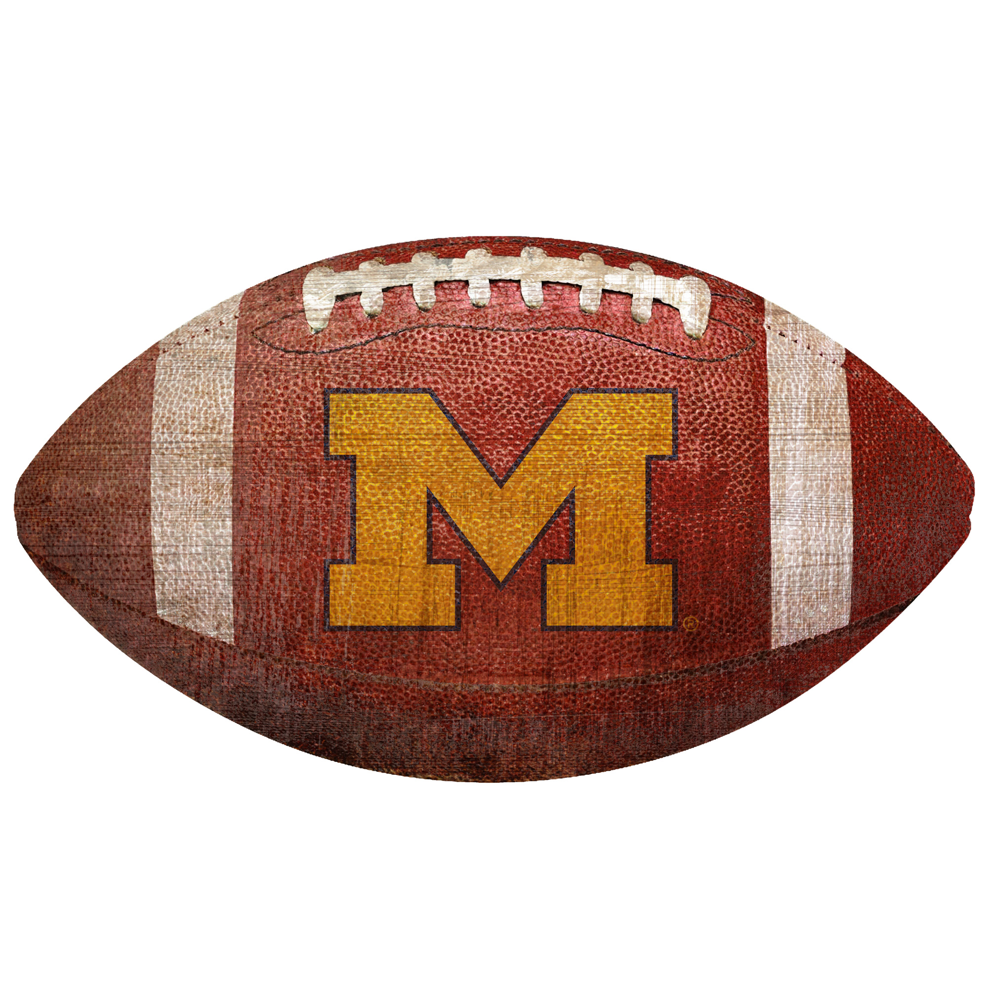 Michigan Wolverines 12'' Football Sign