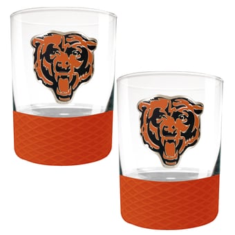 Chicago Bears 2-Pack 14oz. Rocks Glass Set with Silcone Grip