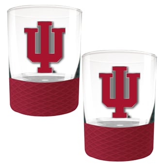 Indiana Hoosiers 2-Pack 14oz. Rocks Glass Set with Silcone Grip