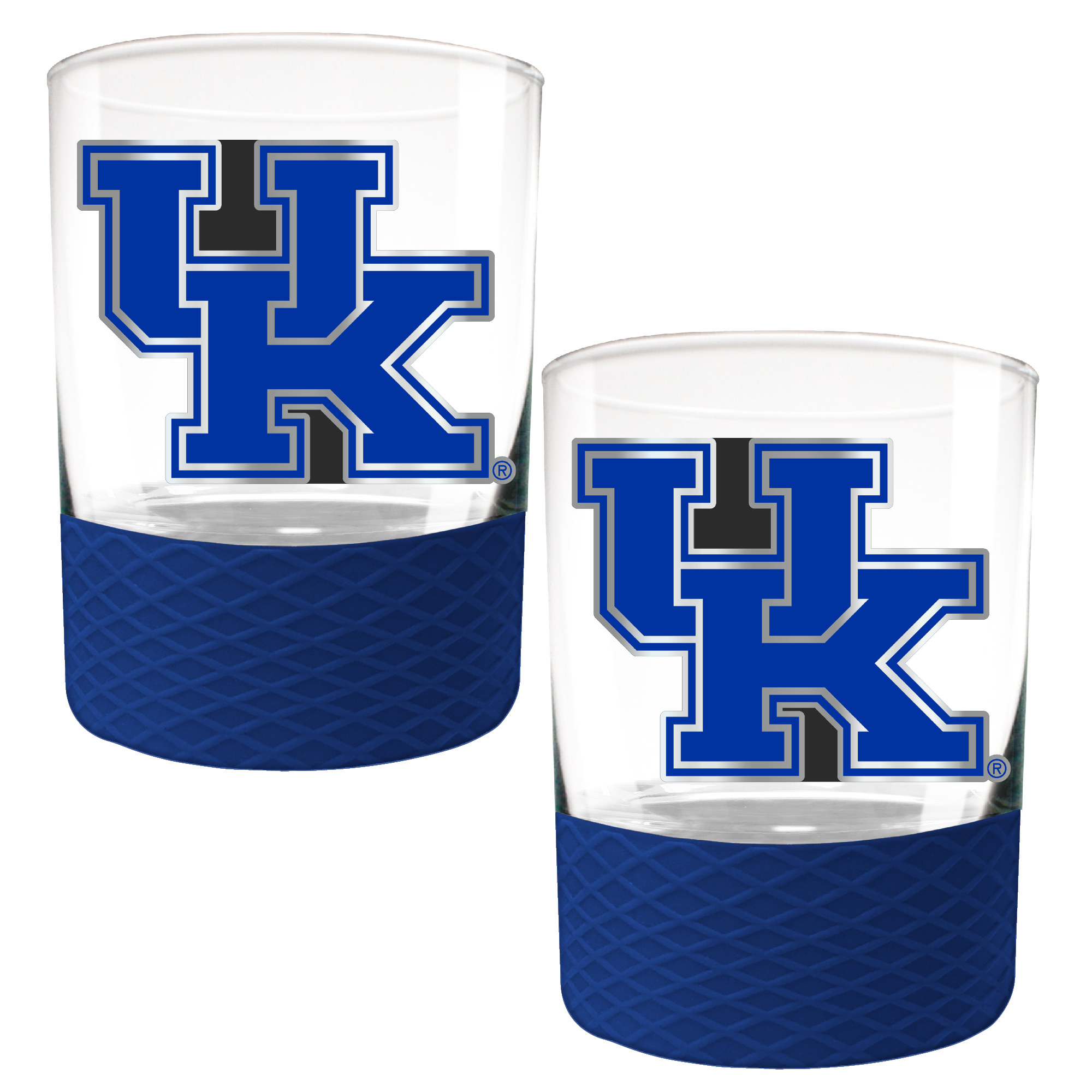 Kentucky Wildcats 2-Pack 14oz. Rocks Glass Set with Silcone Grip