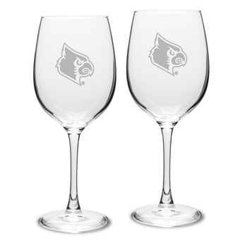 Louisville Cardinals 2-Piece 16oz. White Wine Glasses Set