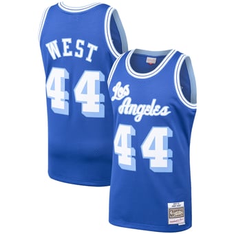 Men's Mitchell & Ness Jerry West Royal Los Angeles Lakers Hardwood Classics Swingman Jersey