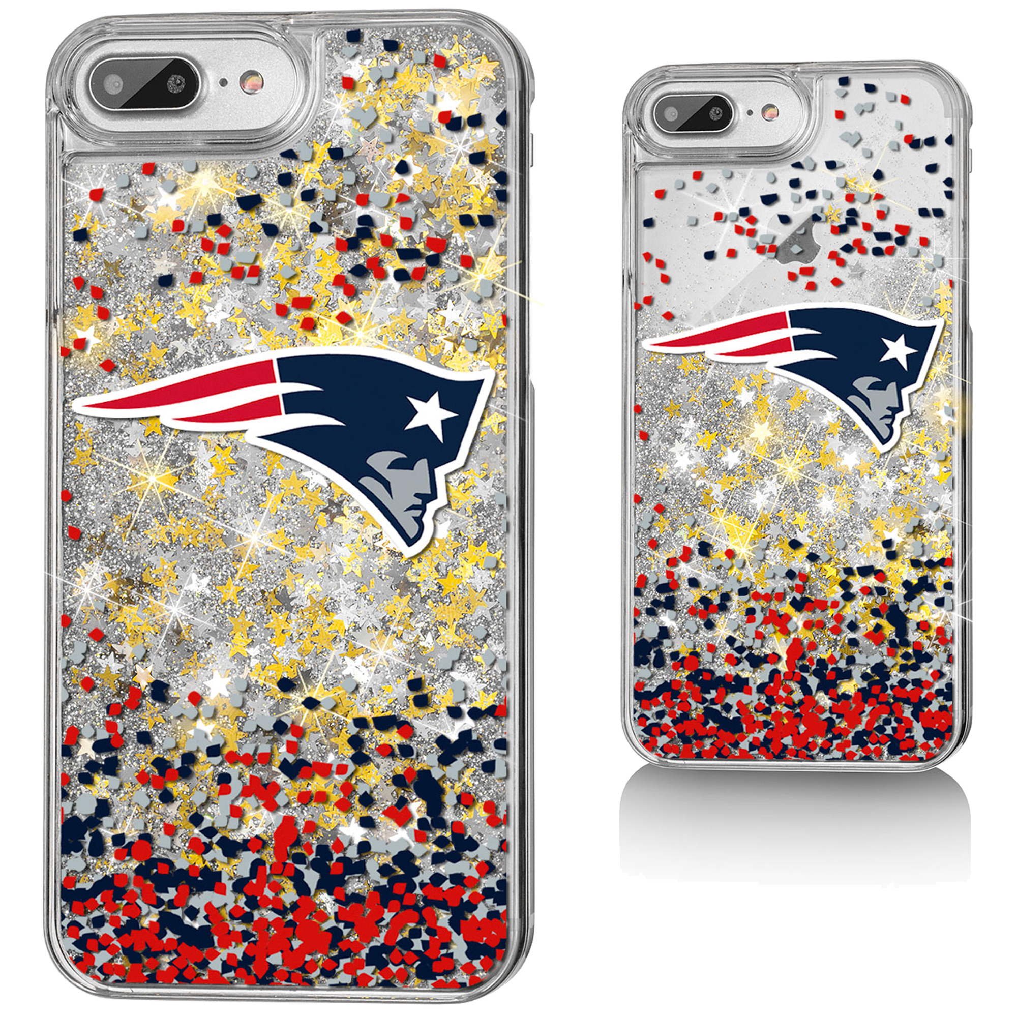 New England Patriots iPhone Glitter Case with Confetti Design