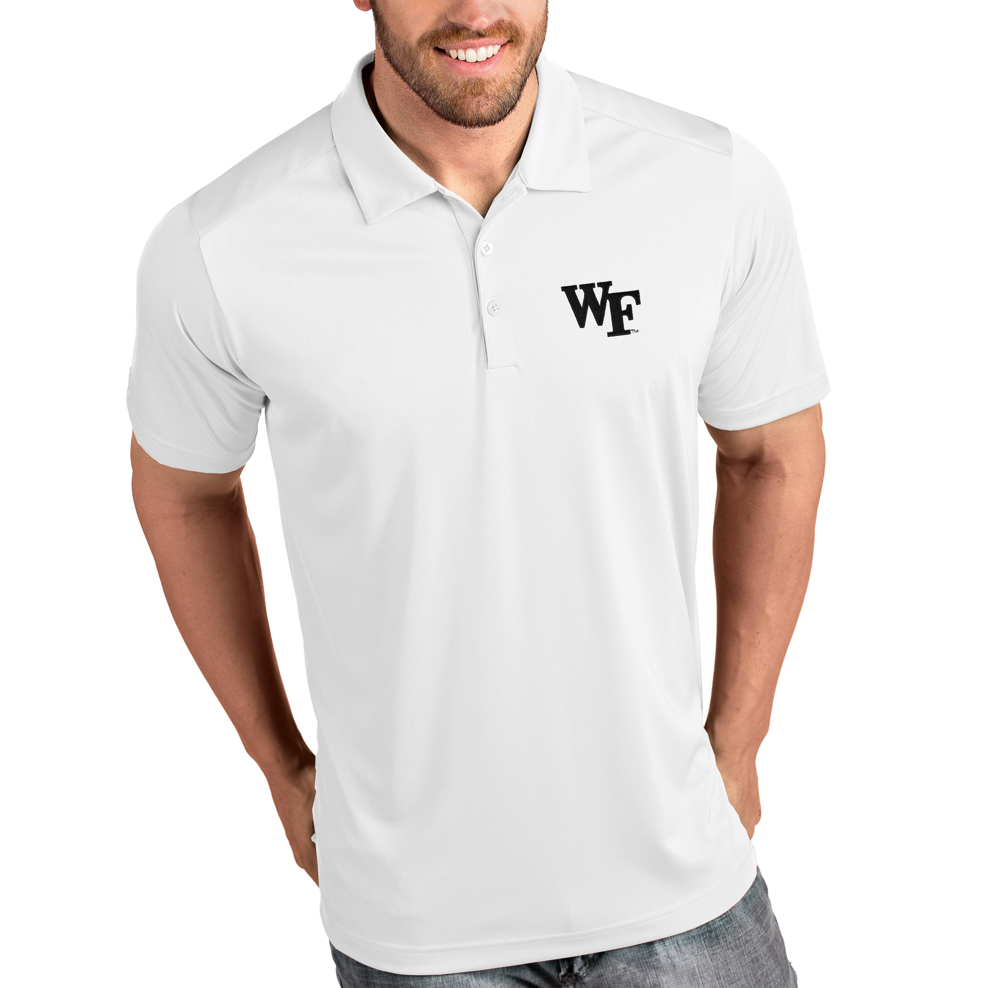 Wake Forest Demon Deacons Antigua Tribute Polo – White Wake Forest Demon Deacons Antigua Tribute Polo – White