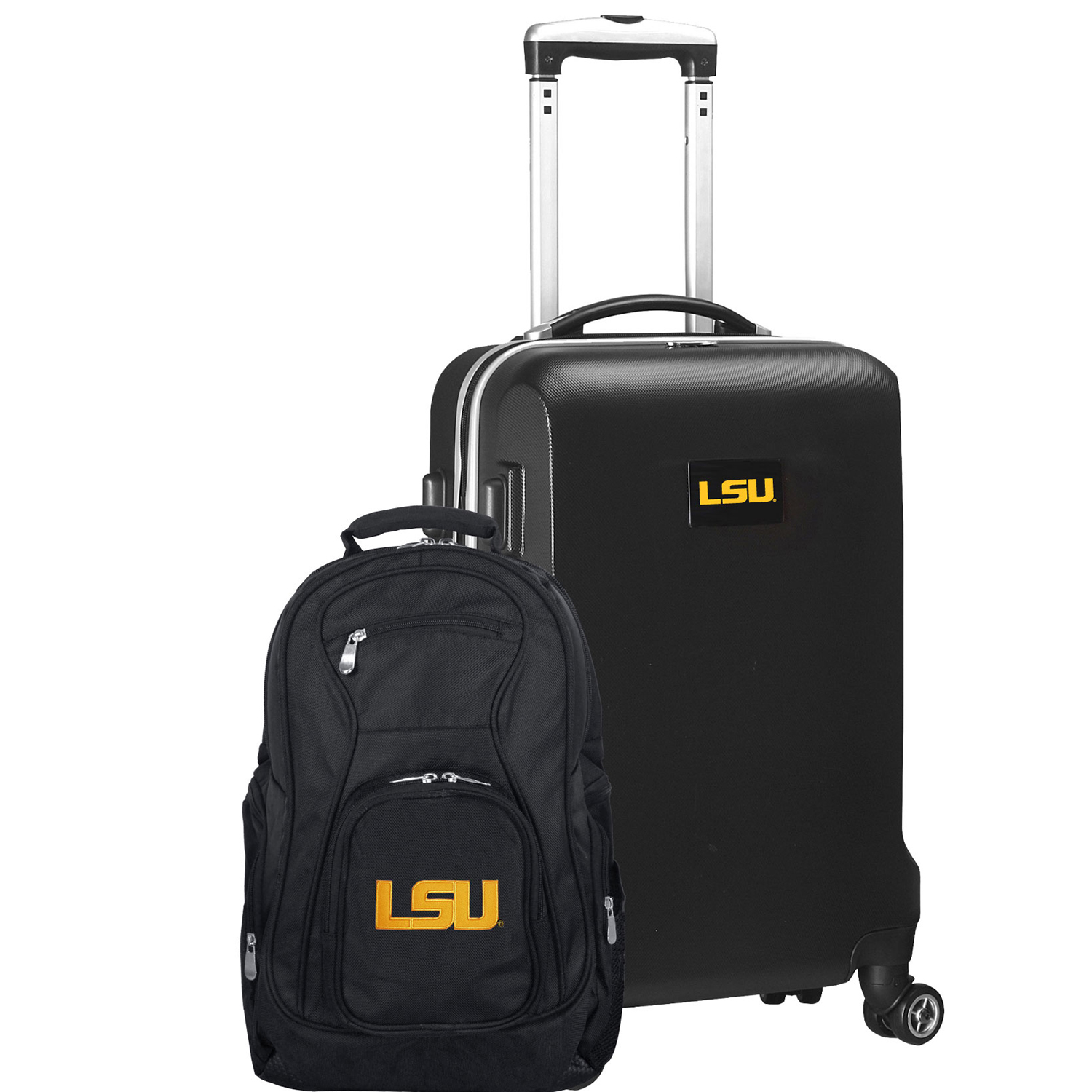 LSU Tigers Deluxe 2-Piece Backpack and Carry-On Set - Black