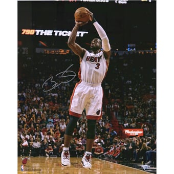 Dwyane Wade Miami Heat Autographed 16" x 20" Shooting in White Photograph