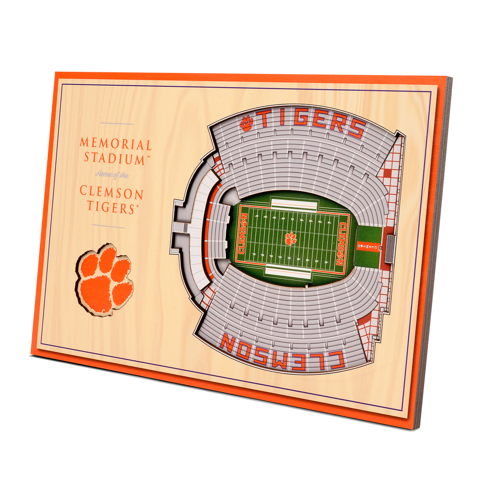 Fanpoint Clemson Tigers 14'' x 10.5'' 3D StadiumView Desktop Display
