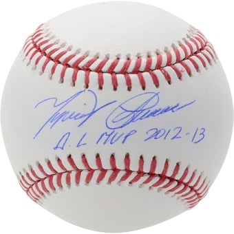 Miguel Cabrera Detroit Tigers Autographed Baseball with "A.L. MVP 2012-13" Inscription