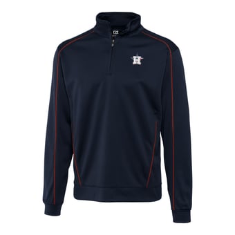 Men's Cutter & Buck Navy/Red Houston Astros Stars & Stripes Big & Tall DryTec Edge Half-Zip Pullover Jacket