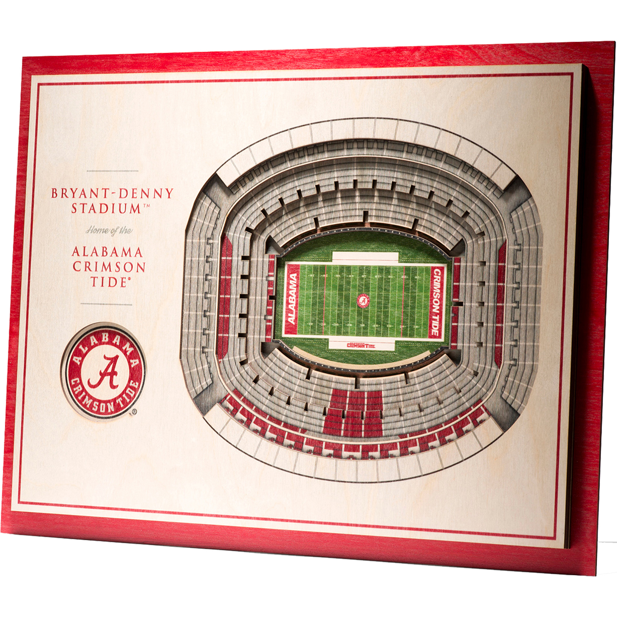 Fanpoint Alabama Crimson Tide 17'' x 13'' 5-Layer StadiumView 3D Wall Art