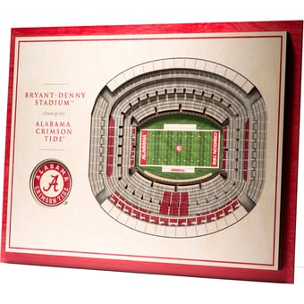 Fanpoint Alabama Crimson Tide 17'' x 13'' 5-Layer StadiumView 3D Wall Art