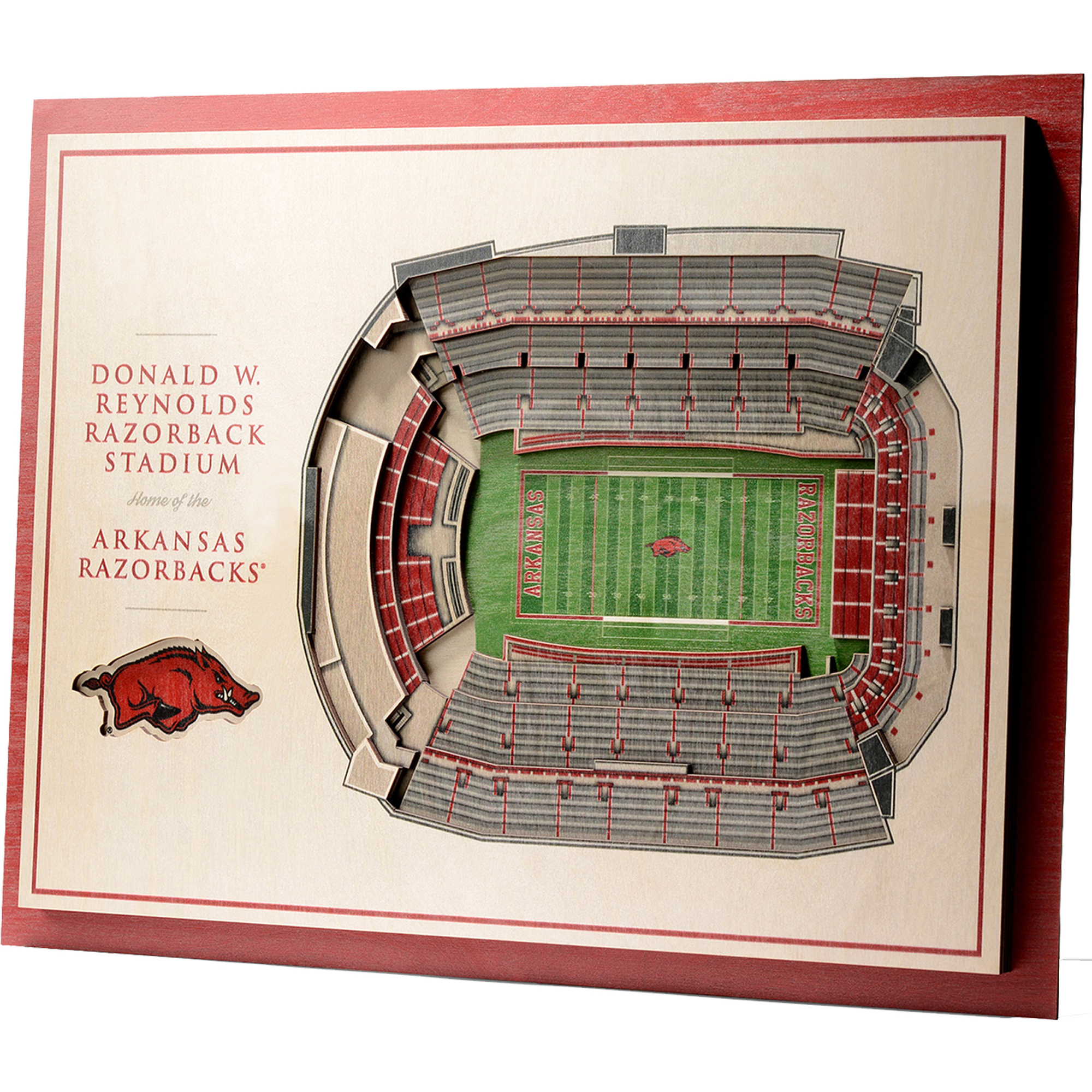 Fanpoint Arkansas Razorbacks 17'' x 13'' 5-Layer StadiumView 3D Wall Art