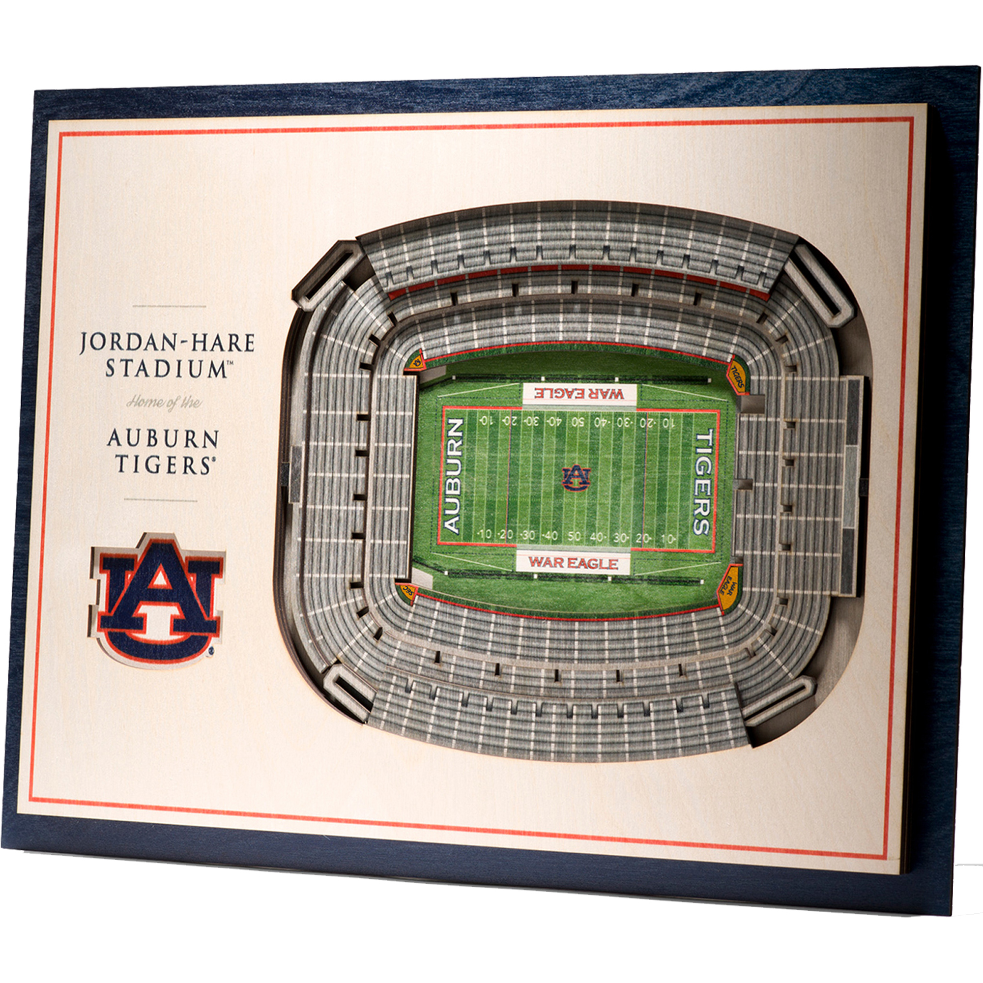 Fanpoint Auburn Tigers 17'' x 13'' 5-Layer StadiumView 3D Wall Art