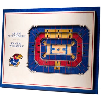 Fanpoint Kansas Jayhawks 17'' x 13'' 5-Layer StadiumView 3D Wall Art