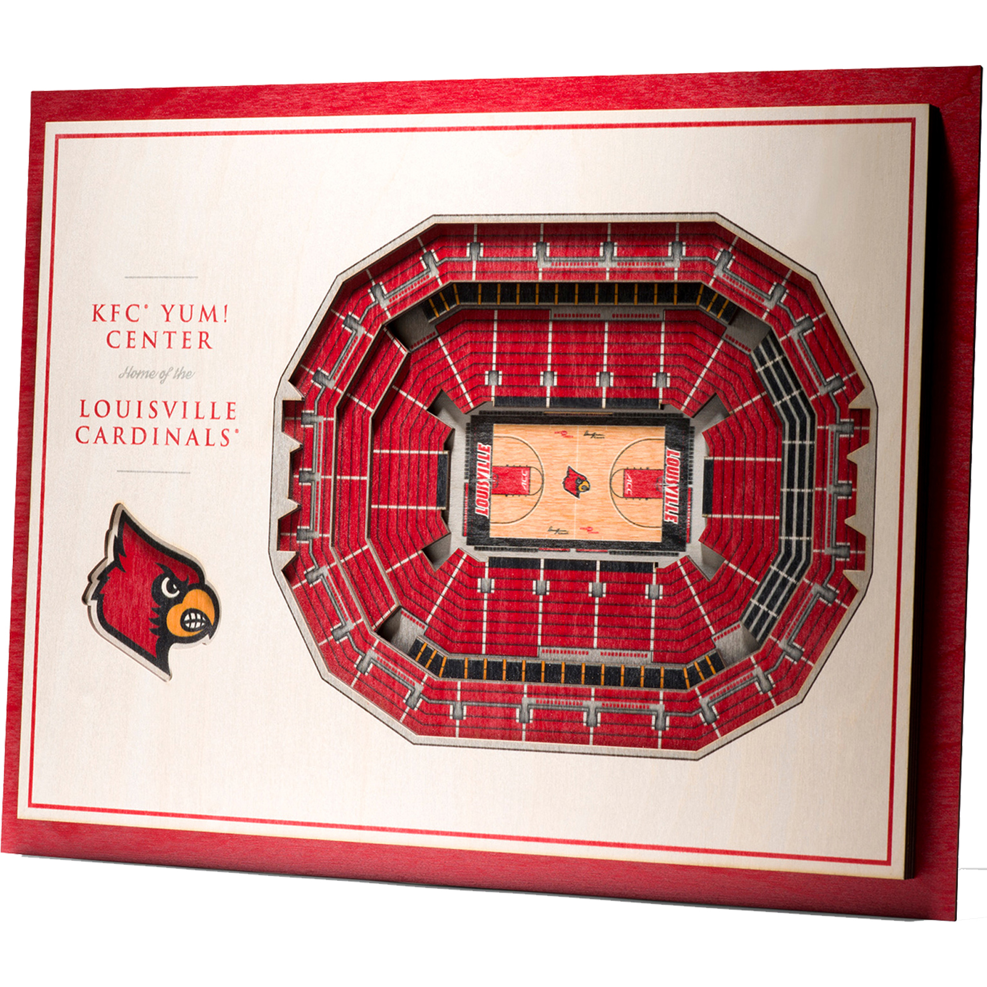 Fanpoint Louisville Cardinals 17'' x 13'' 5-Layer StadiumView 3D Wall Art