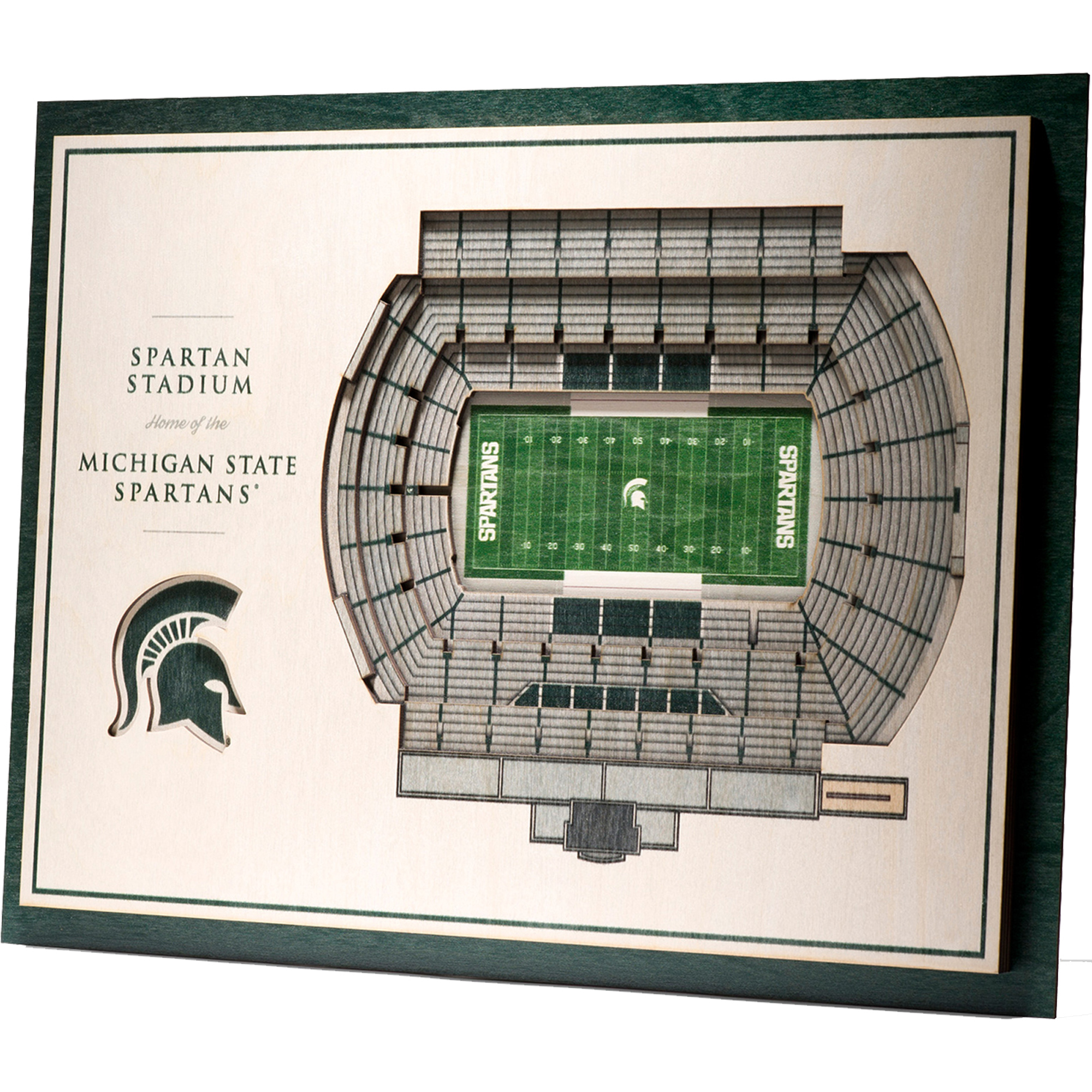Fanpoint Michigan State Spartans 17'' x 13'' 5-Layer StadiumView 3D Wall Art