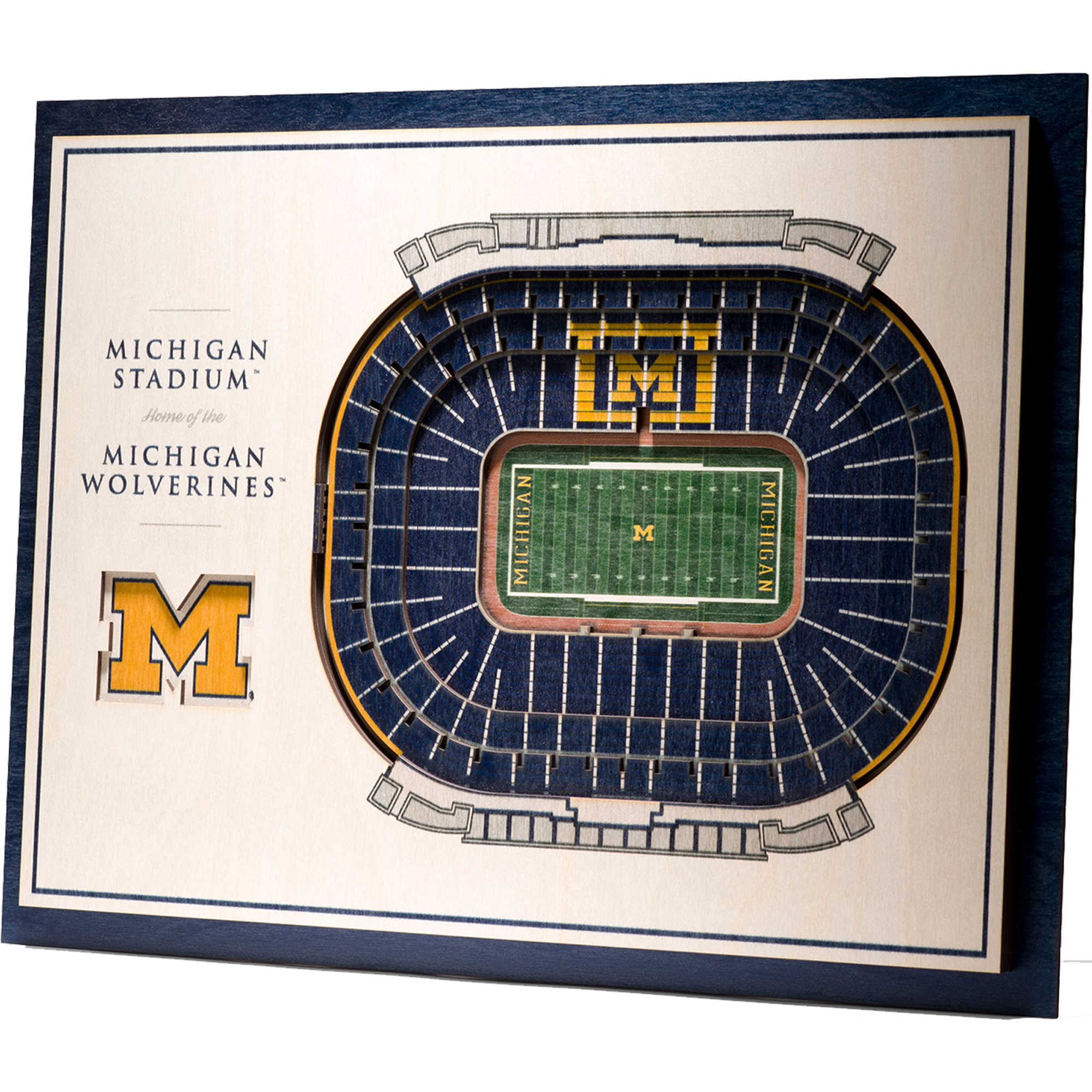 IDNA Michigan Wolverines 17'' x 13'' 5-Layer StadiumViews 3D Wall Art