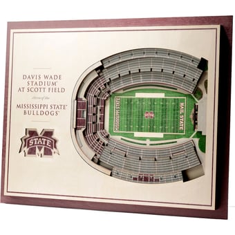 Fanpoint Mississippi State Bulldogs 17'' x 13'' 5-Layer StadiumView 3D Wall Art
