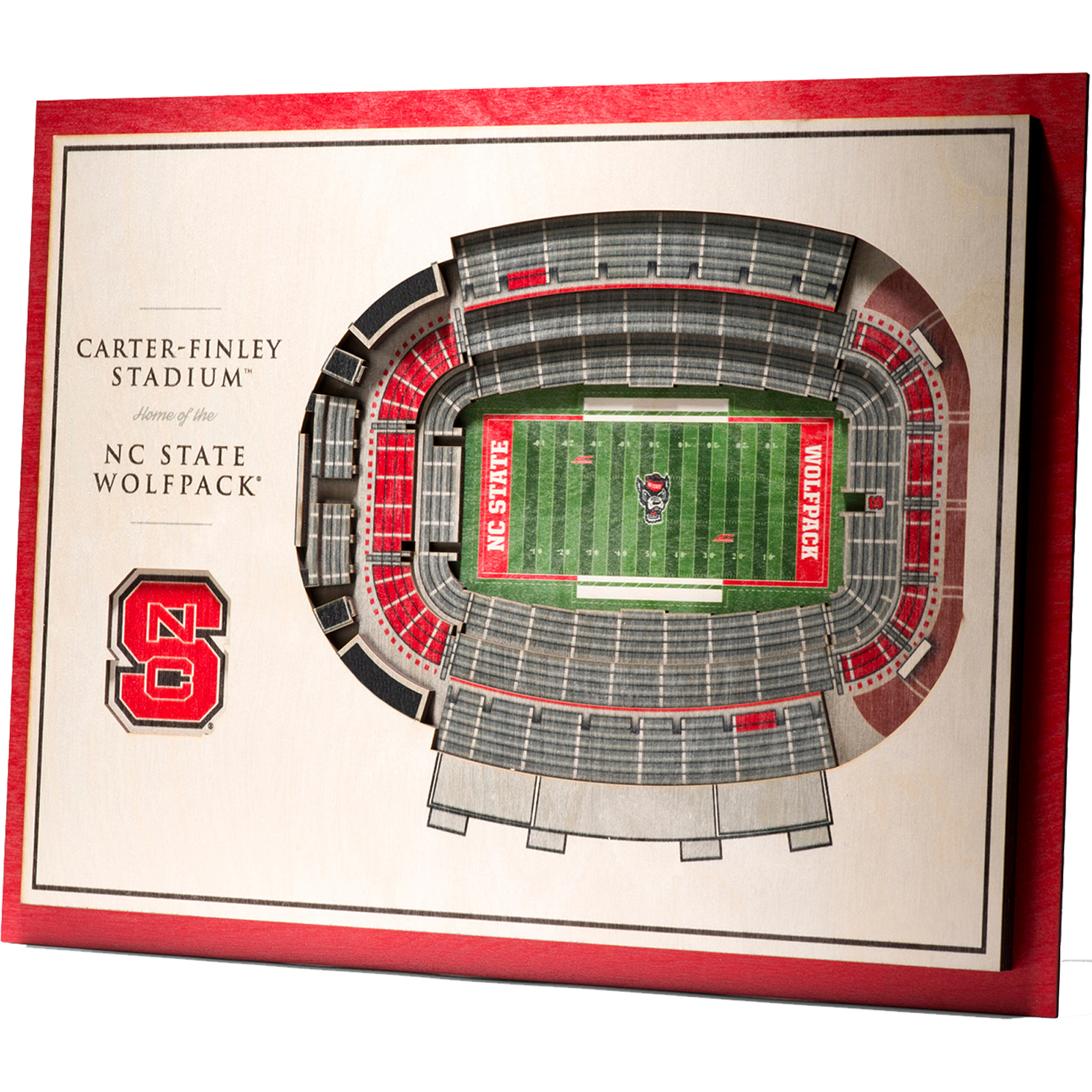 Fanpoint NC State Wolfpack 17'' x 13'' 5-Layer StadiumView 3D Wall Art