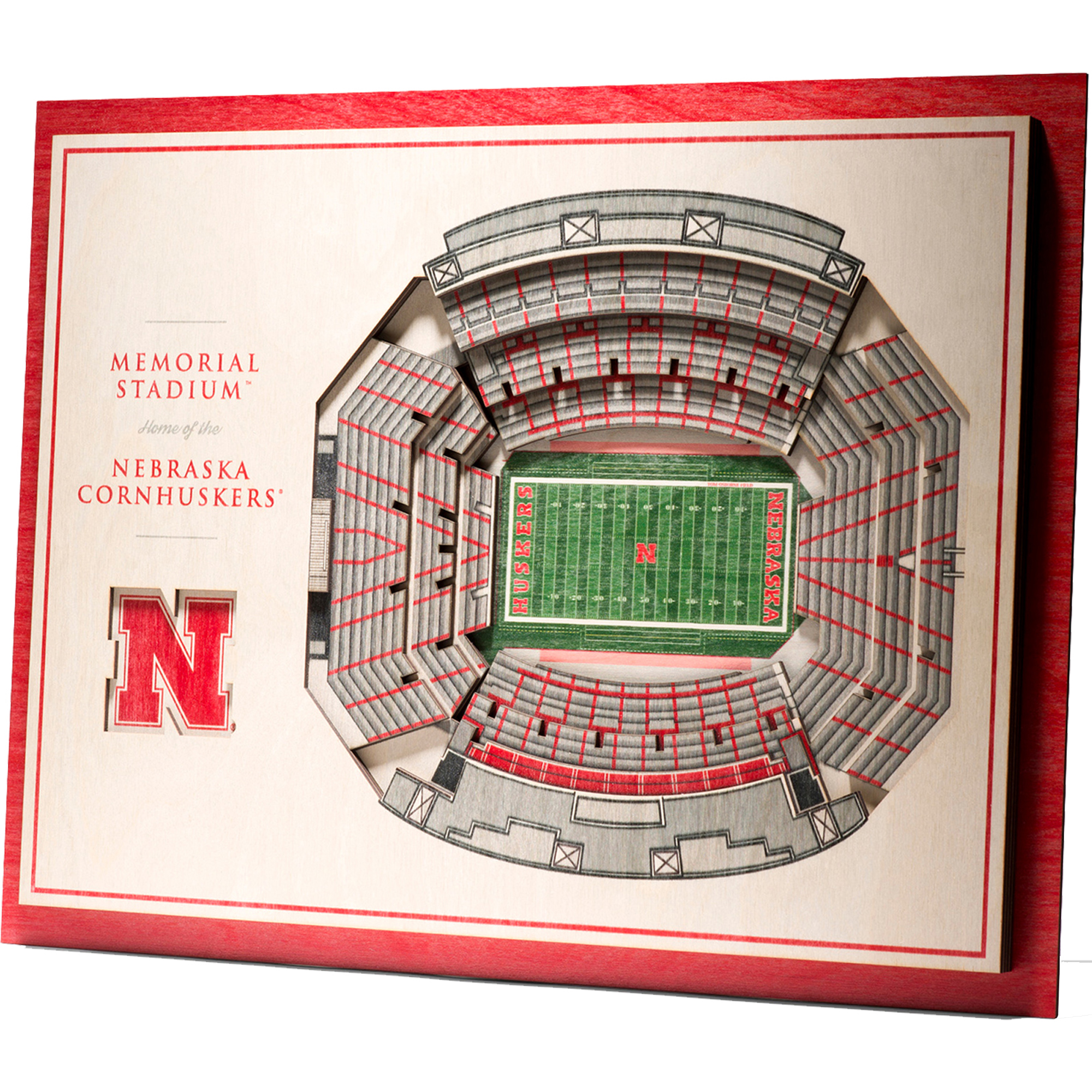 Fanpoint Nebraska Huskers 17'' x 13'' 5-Layer StadiumView 3D Wall Art