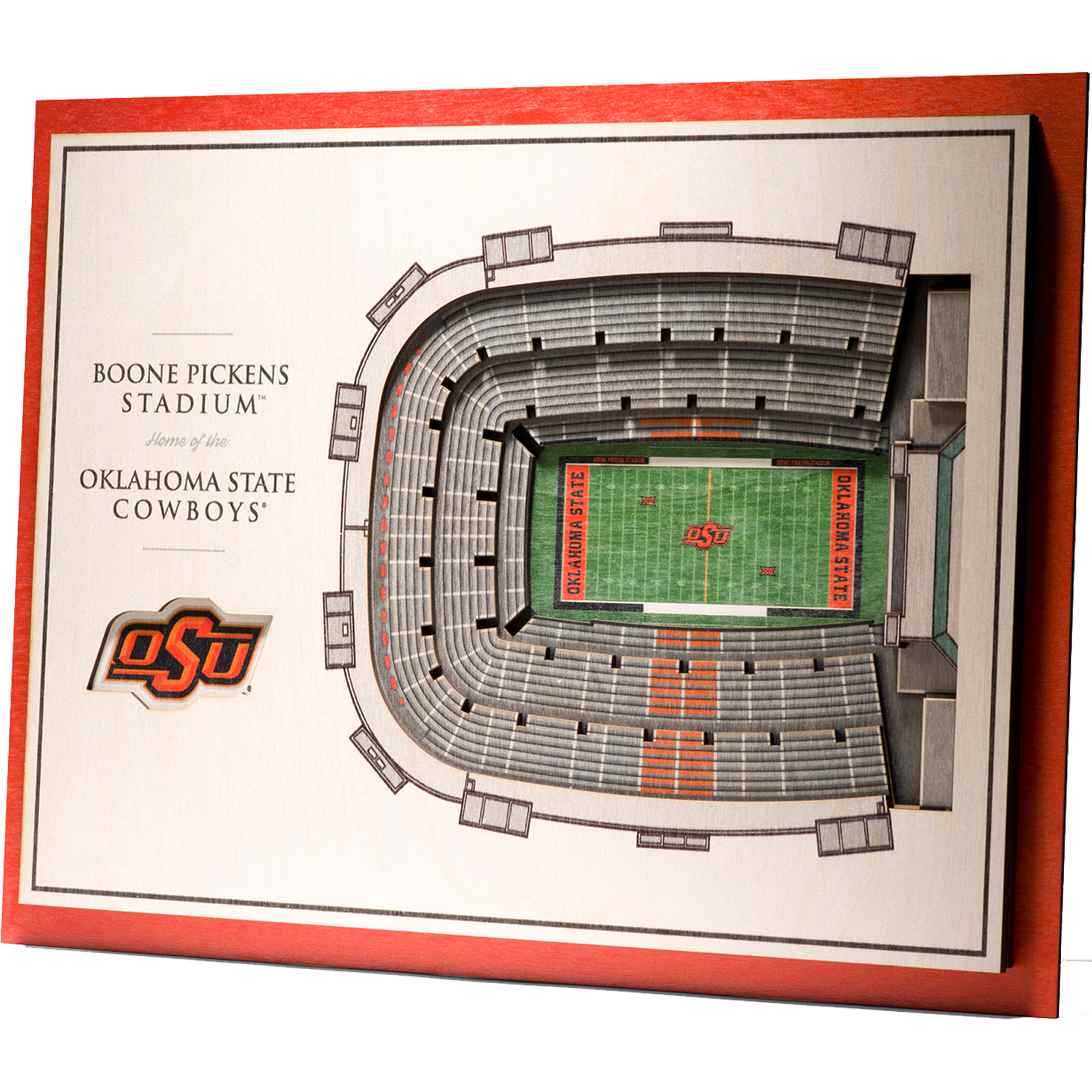 Fanpoint Oklahoma State Cowboys 17'' x 13'' 5-Layer StadiumView 3D Wall Art