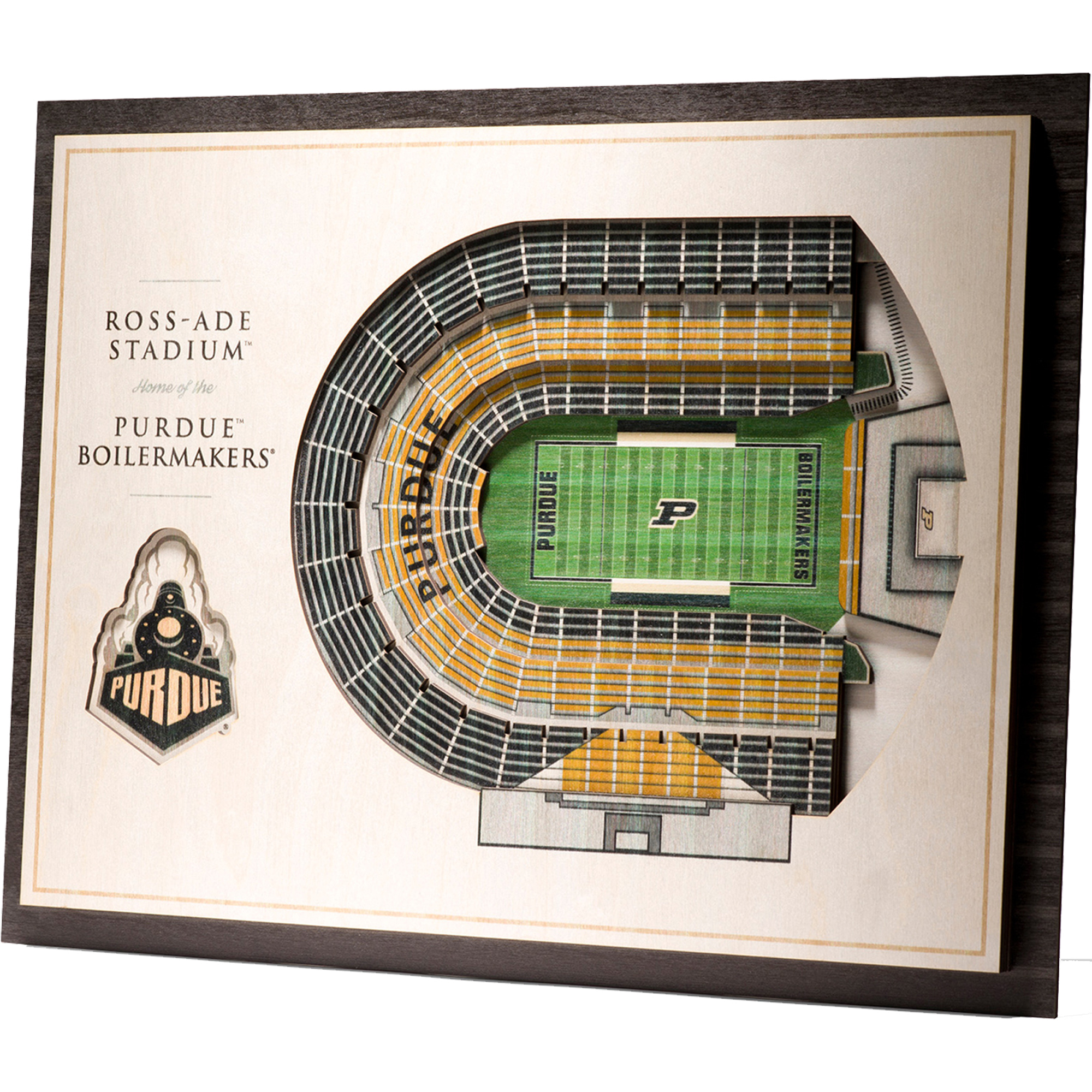 Fanpoint Purdue Boilermakers 17'' x 13'' 5-Layer StadiumView 3D Wall Art