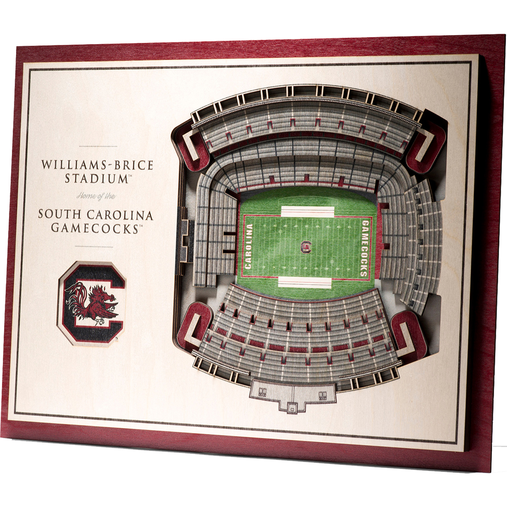 Fanpoint South Carolina Gamecocks 17'' x 13'' 5-Layer StadiumView 3D Wall Art