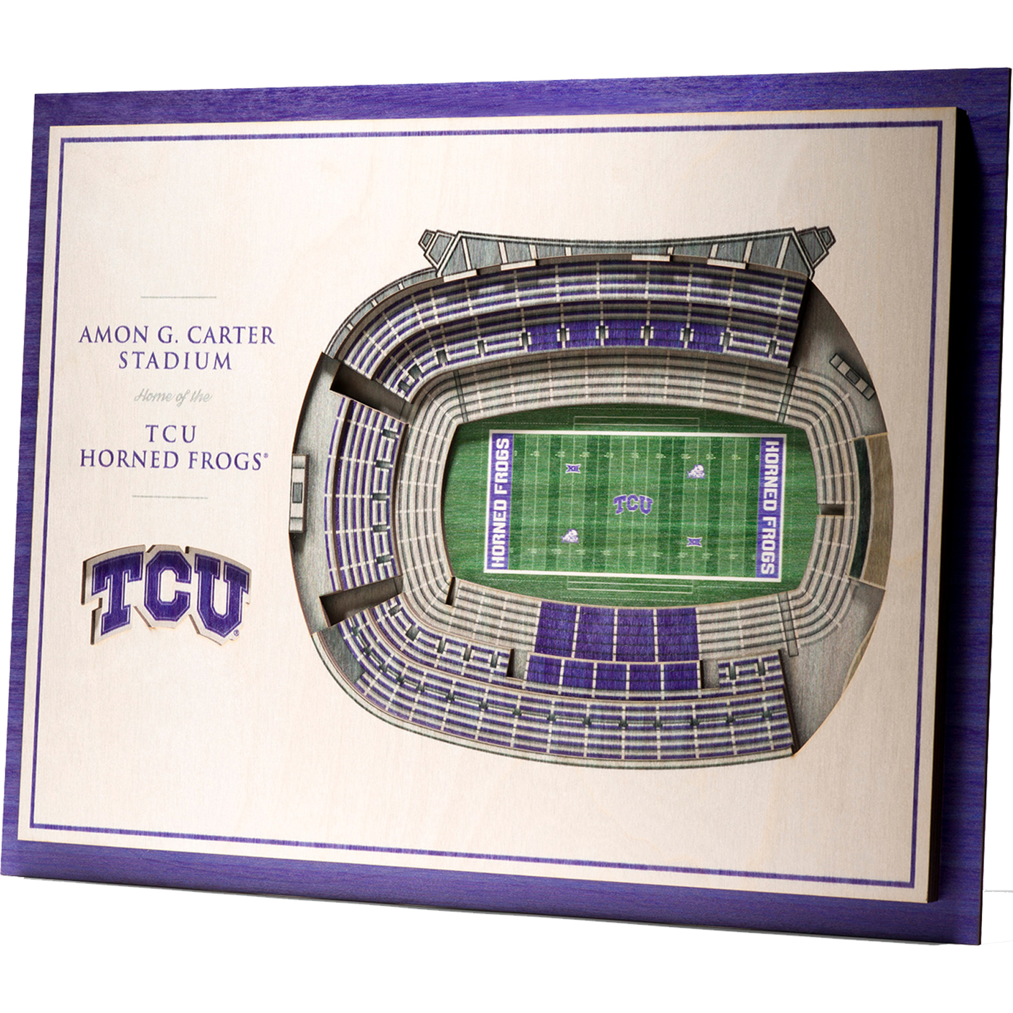 Fanpoint TCU Horned Frogs 17'' x 13'' 5-Layer StadiumView 3D Wall Art