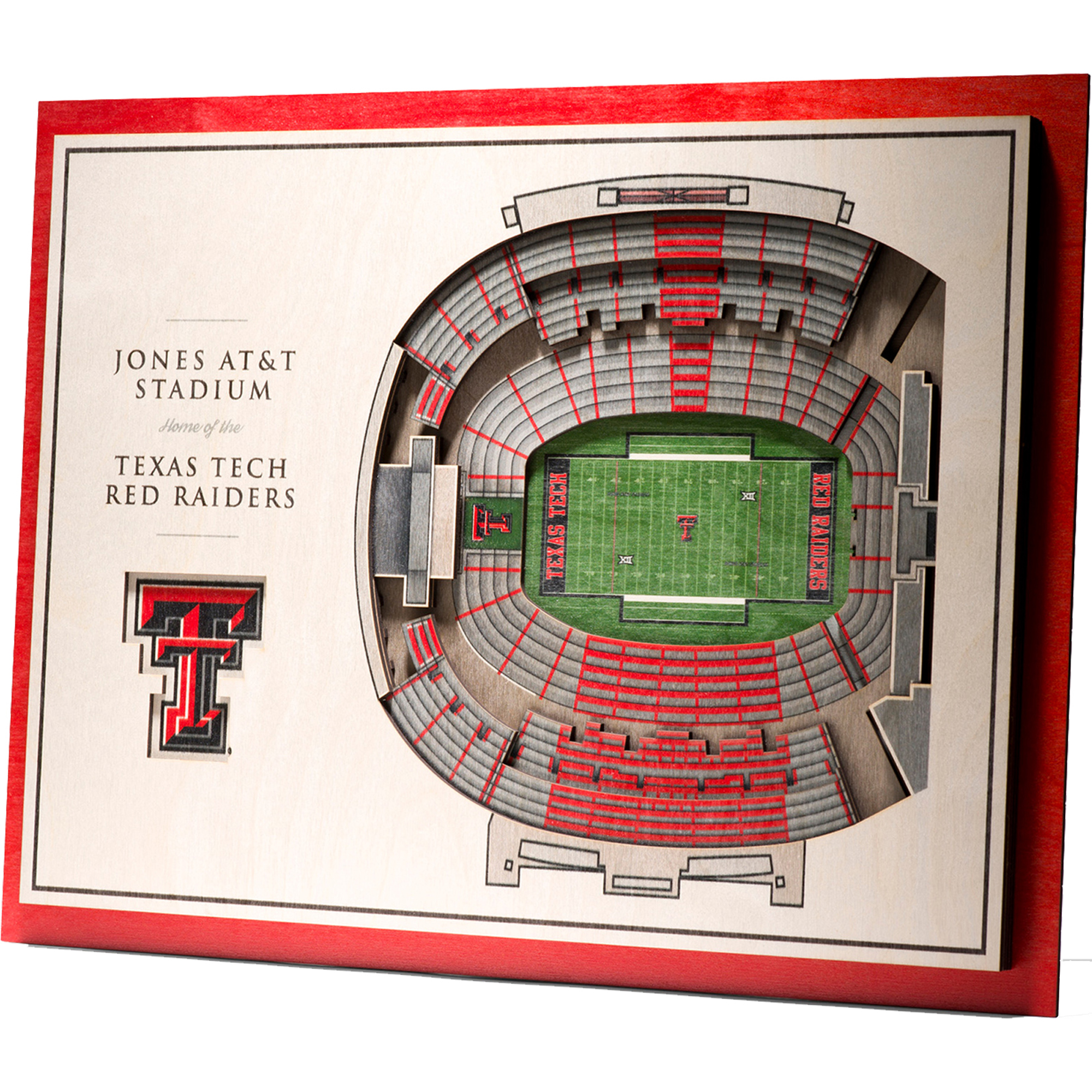 Fanpoint Texas Tech Red Raiders 17'' x 13'' 5-Layer StadiumView 3D Wall Art