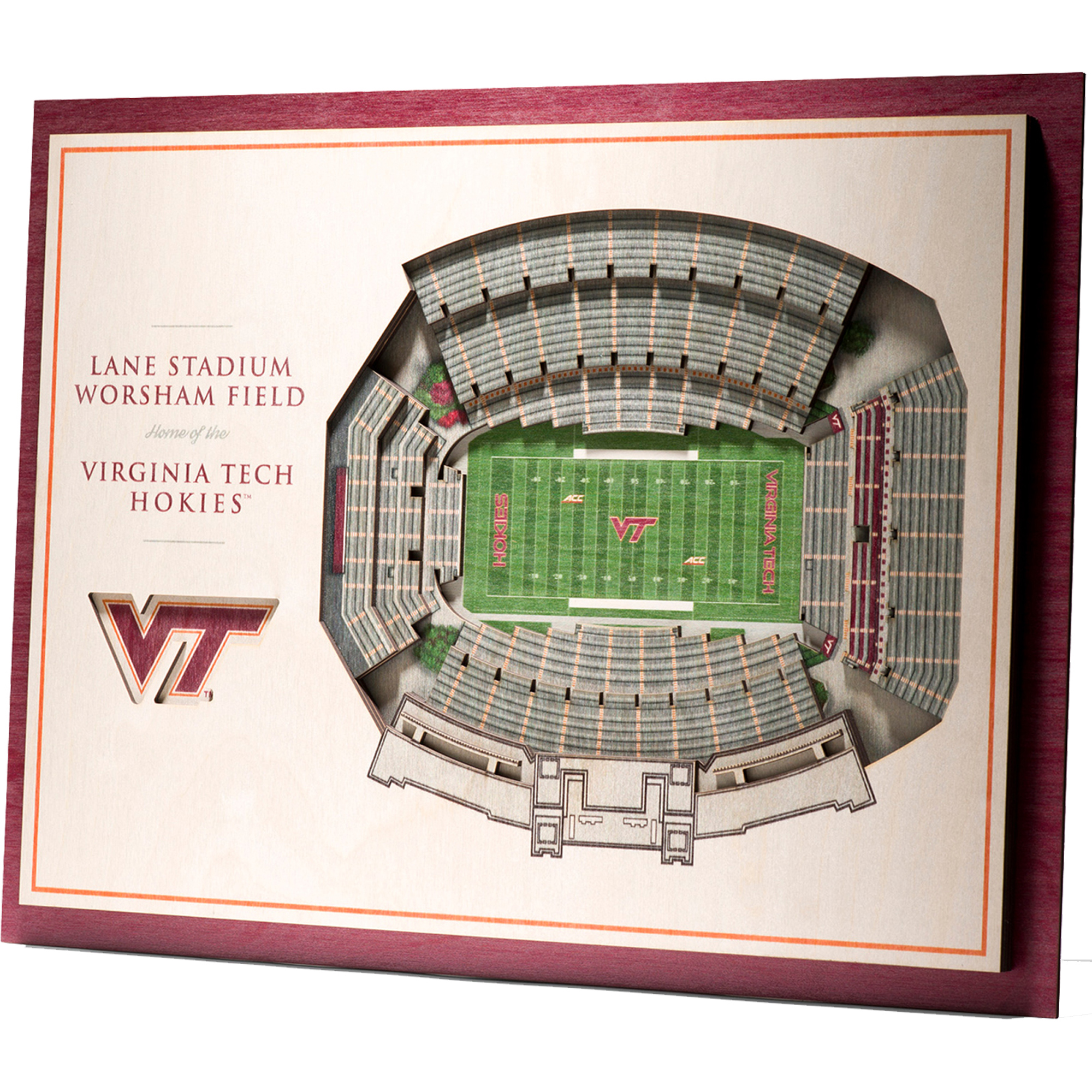 IDNA Virginia Tech Hokies 17'' x 13'' 5-Layer StadiumViews 3D Wall Art