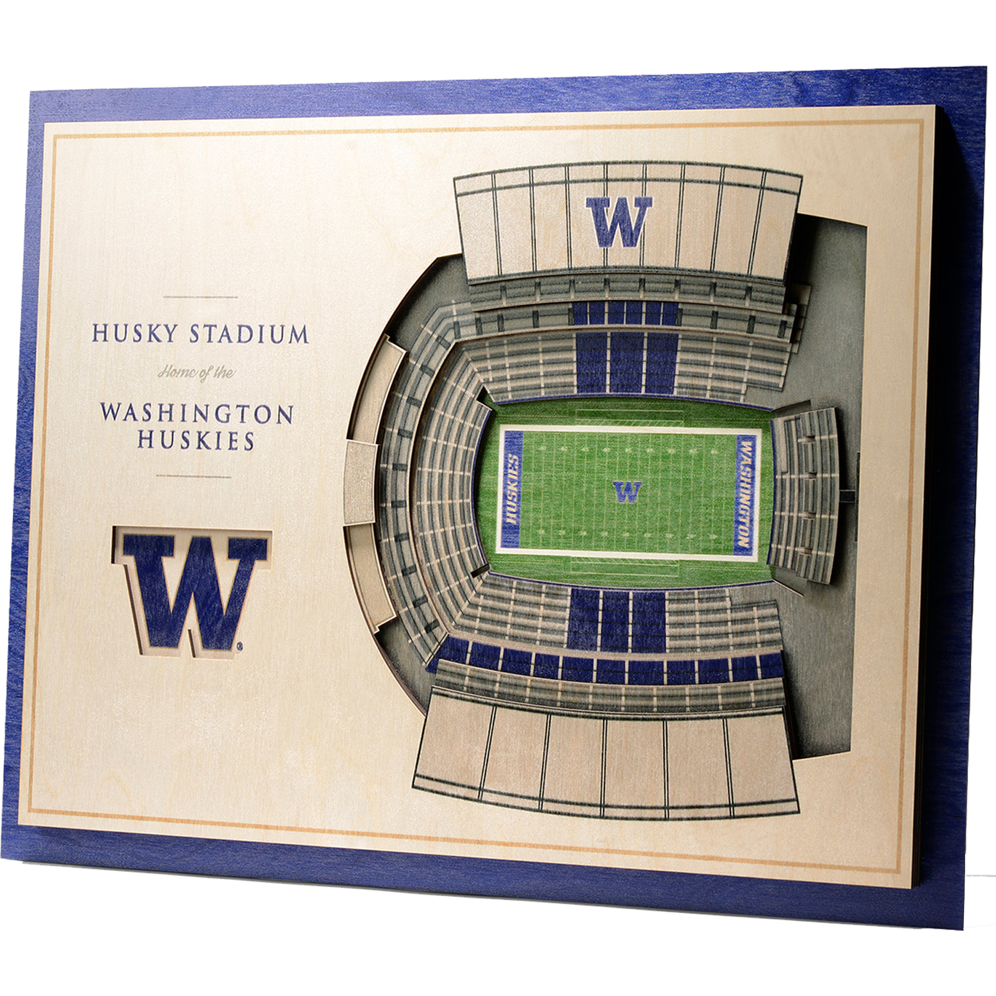 Fanpoint Washington Huskies 17'' x 13'' 5-Layer StadiumView 3D Wall Art