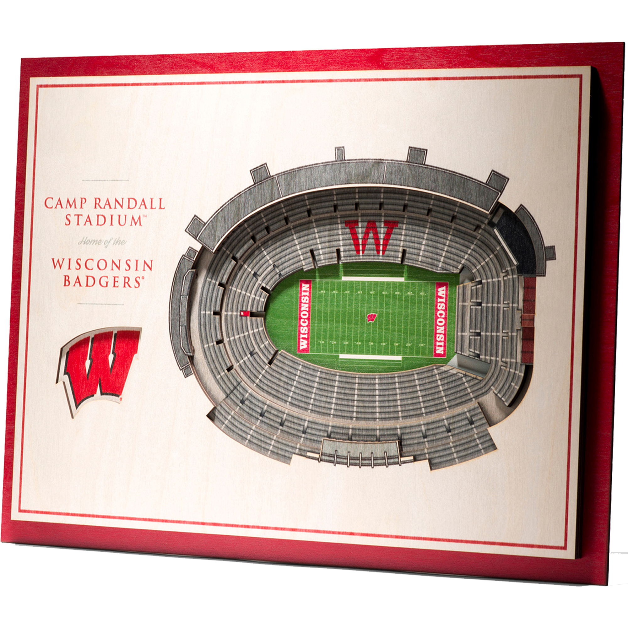 Fanpoint Wisconsin Badgers 17'' x 13'' 5-Layer StadiumView 3D Wall Art