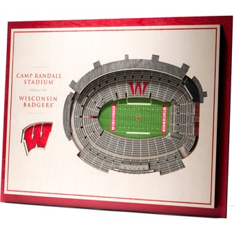 Fanpoint Wisconsin Badgers 17'' x 13'' 5-Layer StadiumView 3D Wall Art