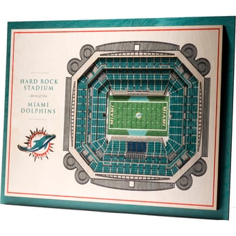 Fanpoint Miami Dolphins 17'' x 13'' 5-Layer StadiumView 3D Wall Art