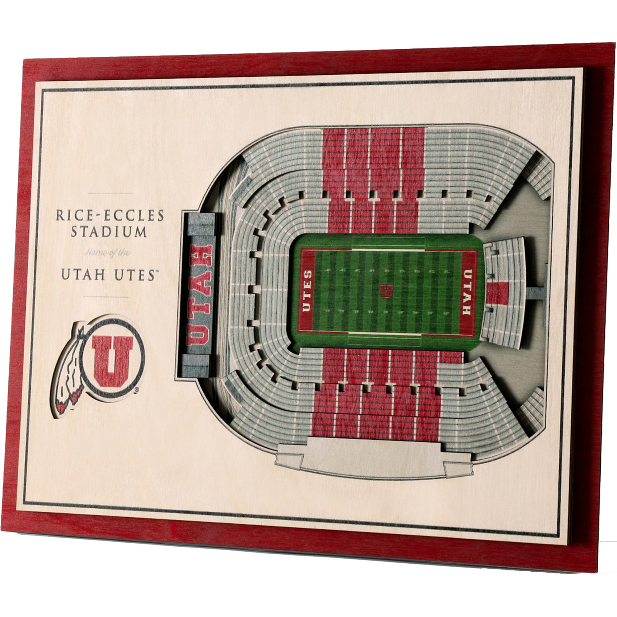 Fanpoint Utah Utes 17'' x 13'' 5-Layer StadiumView 3D Wall Art
