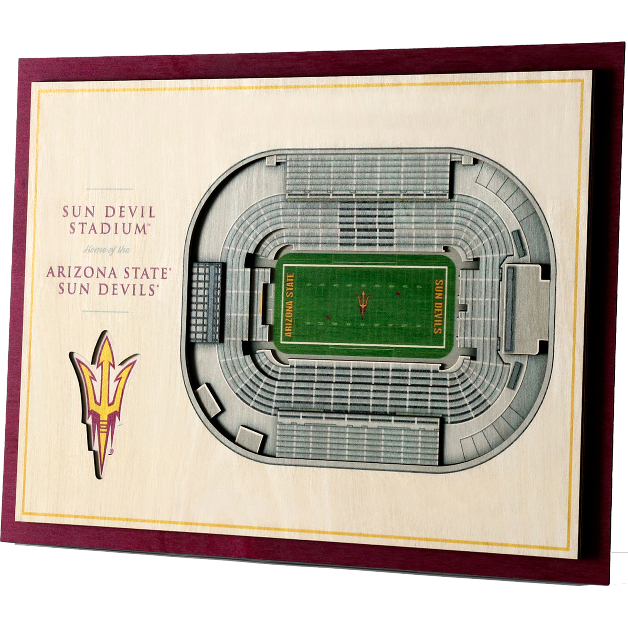 Fanpoint Arizona State Sun Devils 17'' x 13'' 5-Layer StadiumView 3D Wall Art