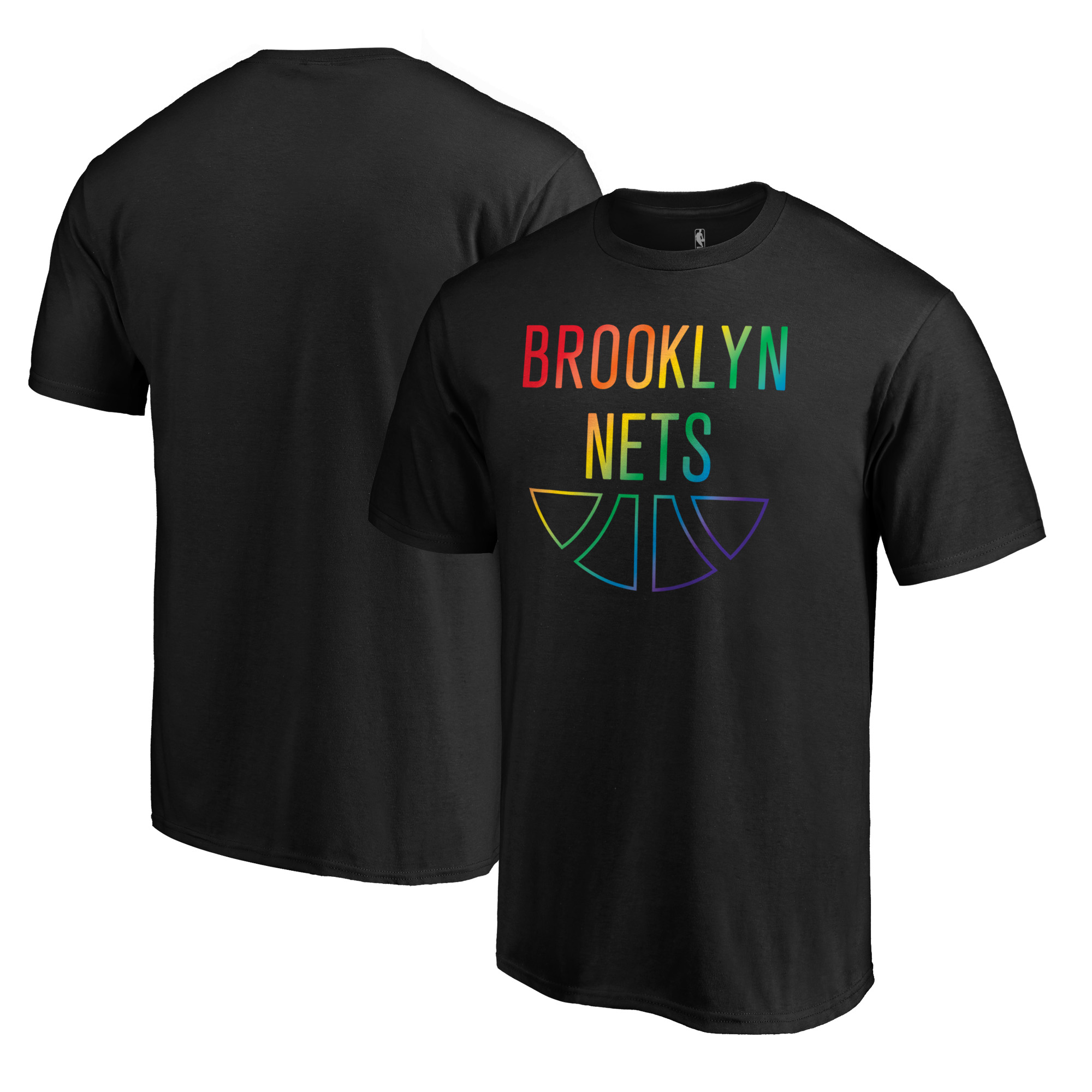 Men's Black Brooklyn Nets Team Pride Wordmark T-Shirt