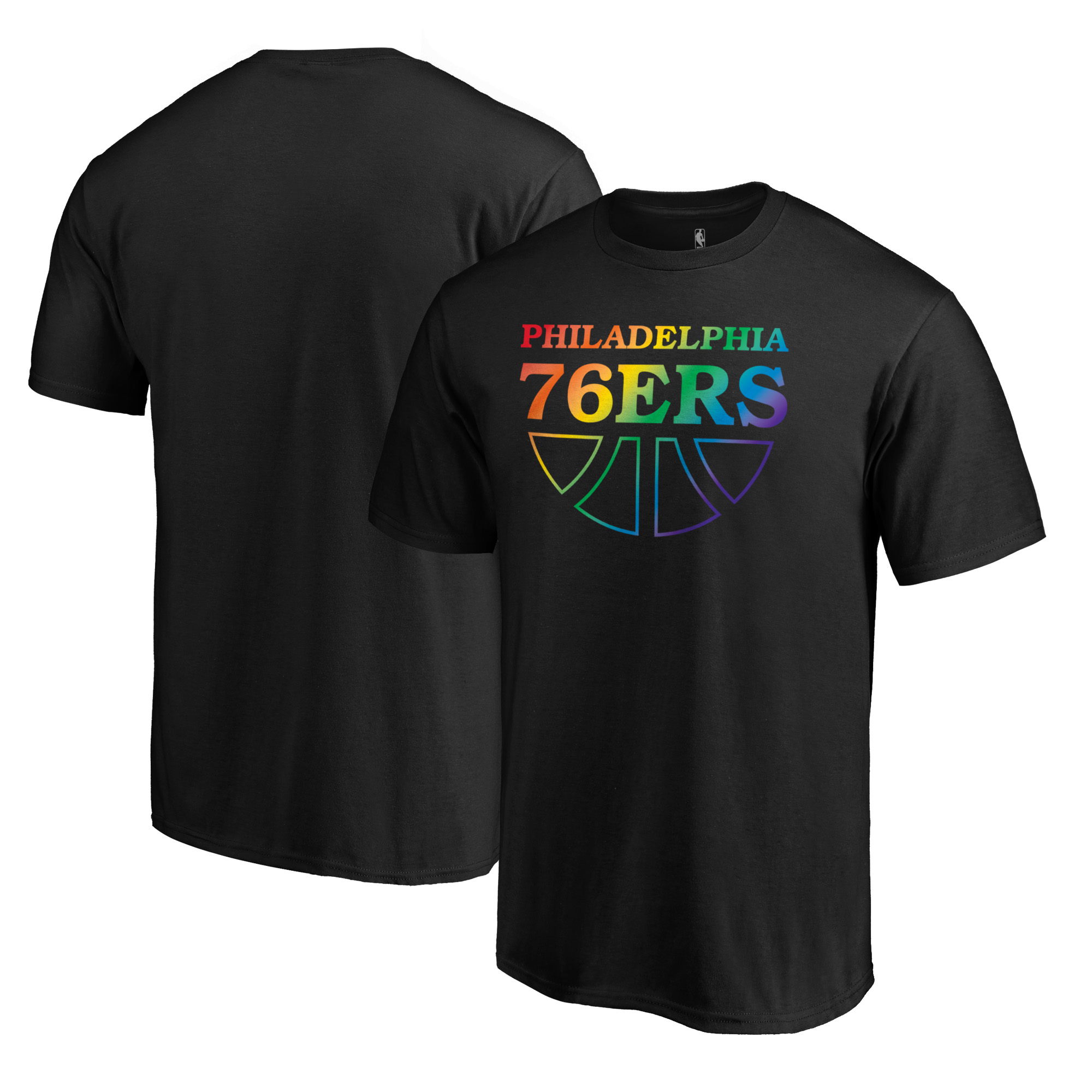 Men's Black Philadelphia 76ers Team Pride Wordmark T-Shirt