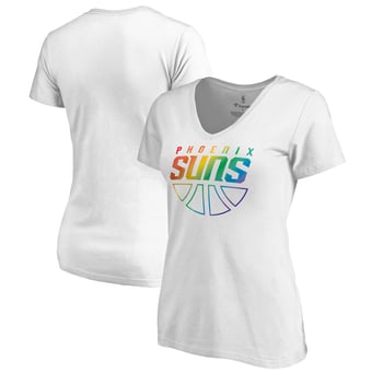 Women's White Phoenix Suns Team Pride Wordmark V-Neck T-Shirt