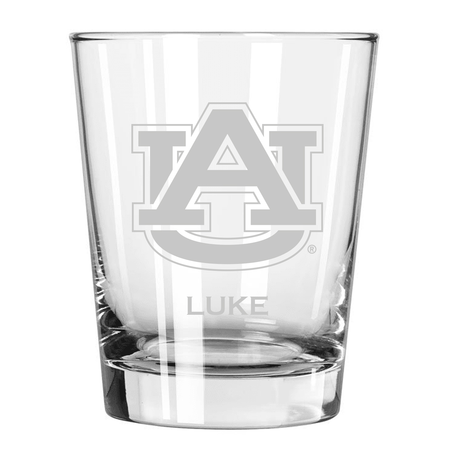 Auburn Tigers 15oz. Personalized Double Old Fashion Etched Glass