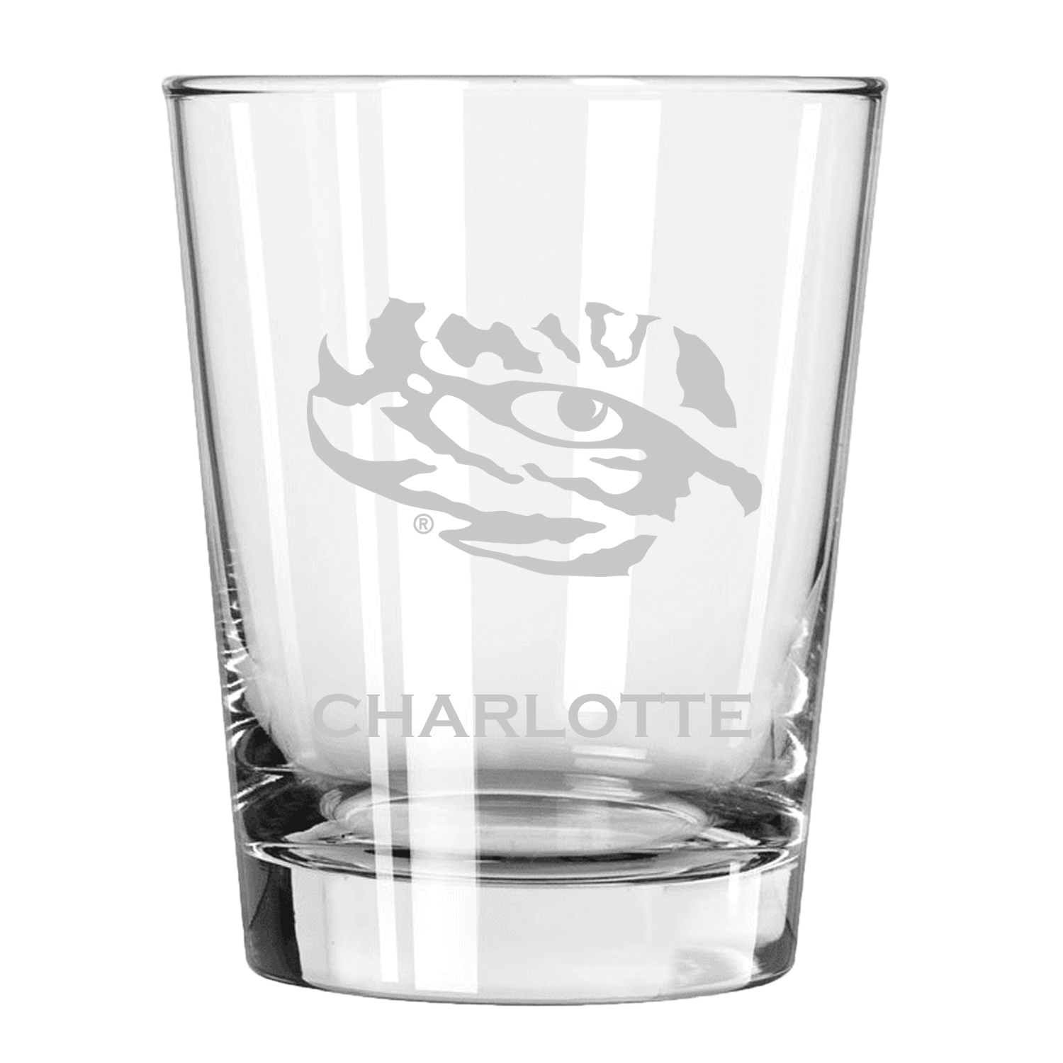LSU Tigers 15oz. Personalized Double Old Fashion Etched Glass