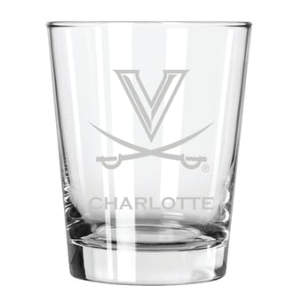 Virginia Cavaliers 15oz. Personalized Double Old Fashion Etched Glass
