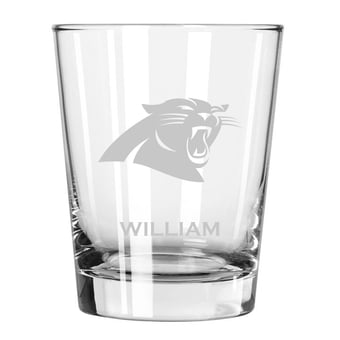 Carolina Panthers 15oz. Personalized Double Old Fashion Etched Glass