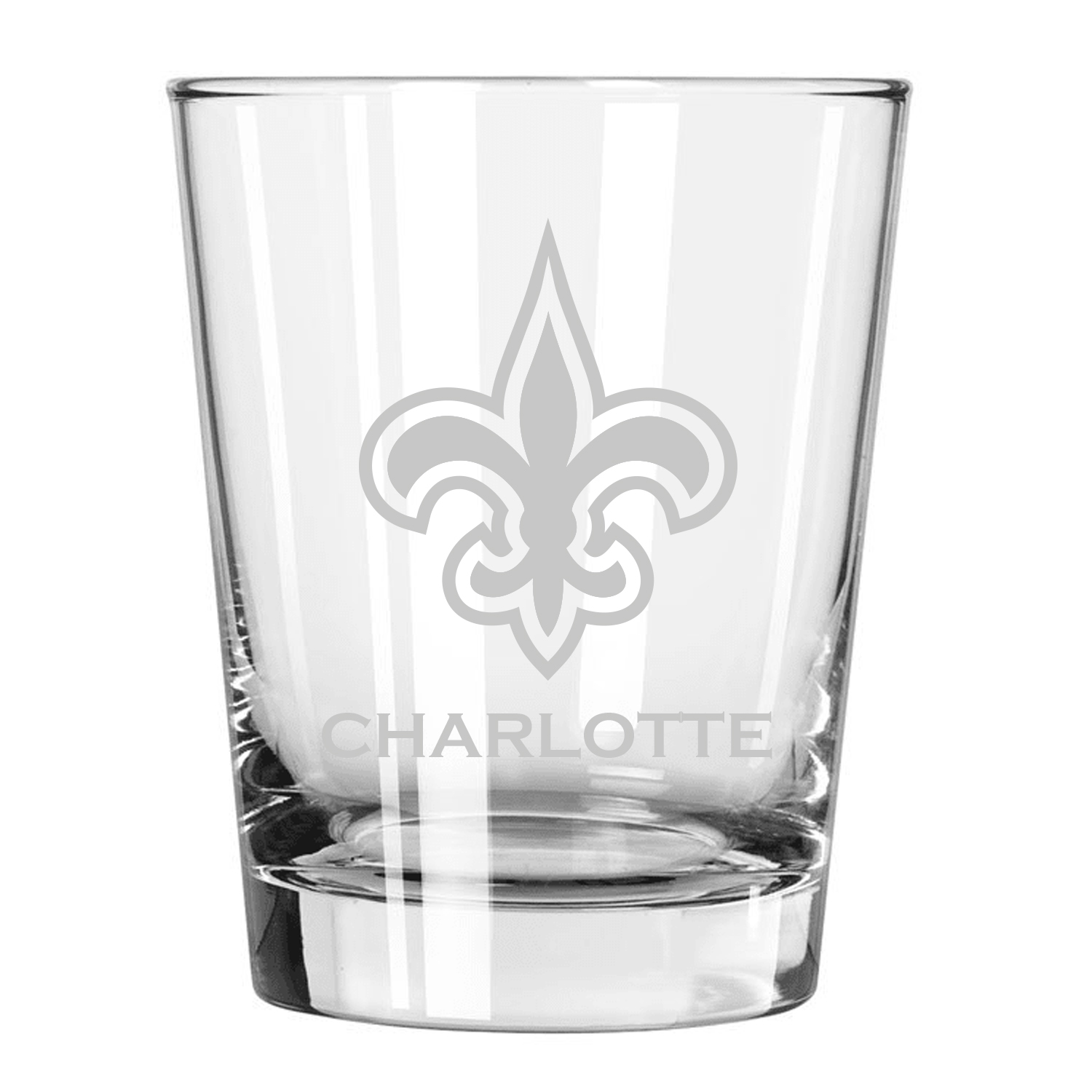 New Orleans Saints 15oz. Personalized Double Old Fashion Etched Glass
