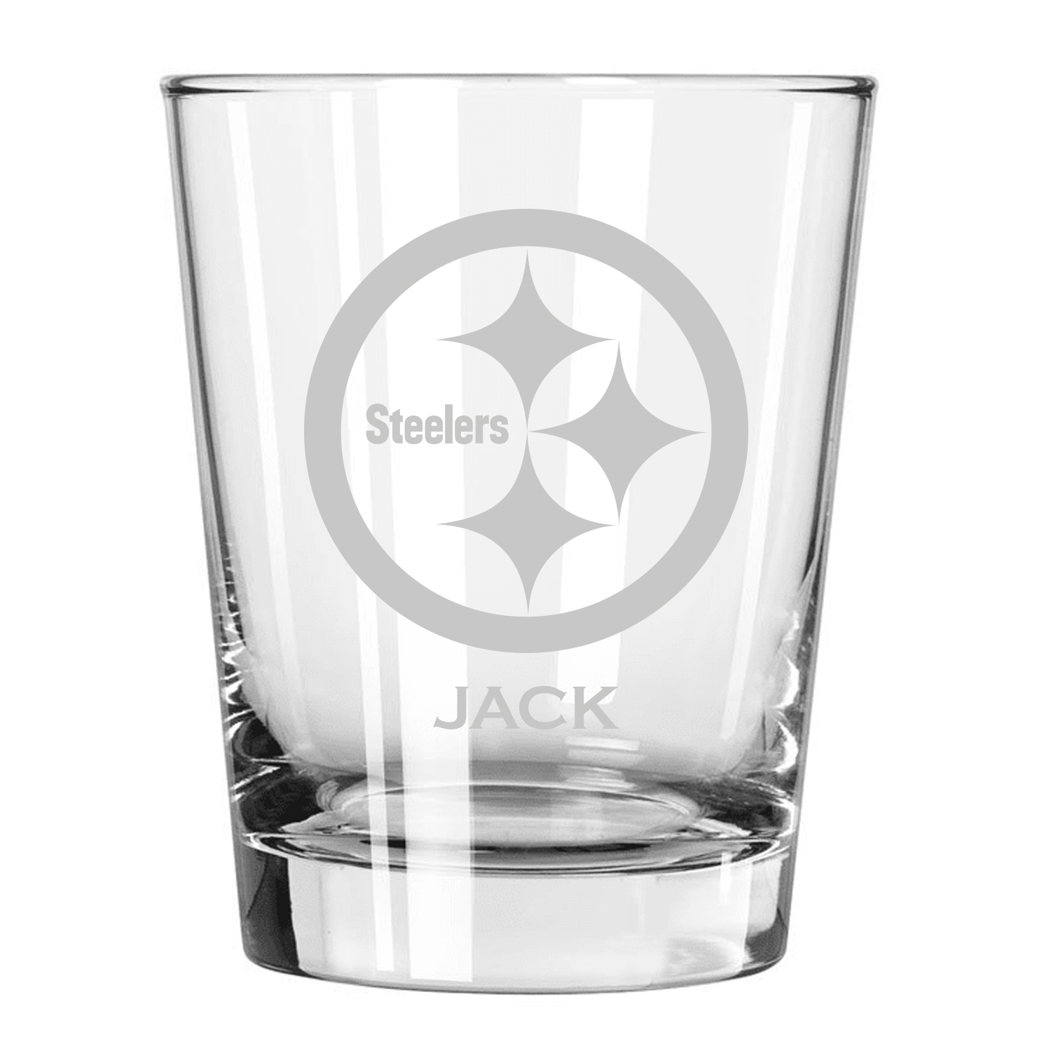 Pittsburgh Steelers 15oz. Personalized Double Old Fashion Etched Glass