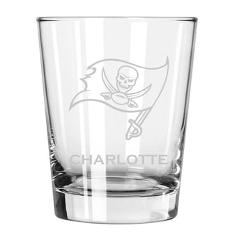 Tampa Bay Buccaneers 15oz. Personalized Double Old Fashion Etched Glass
