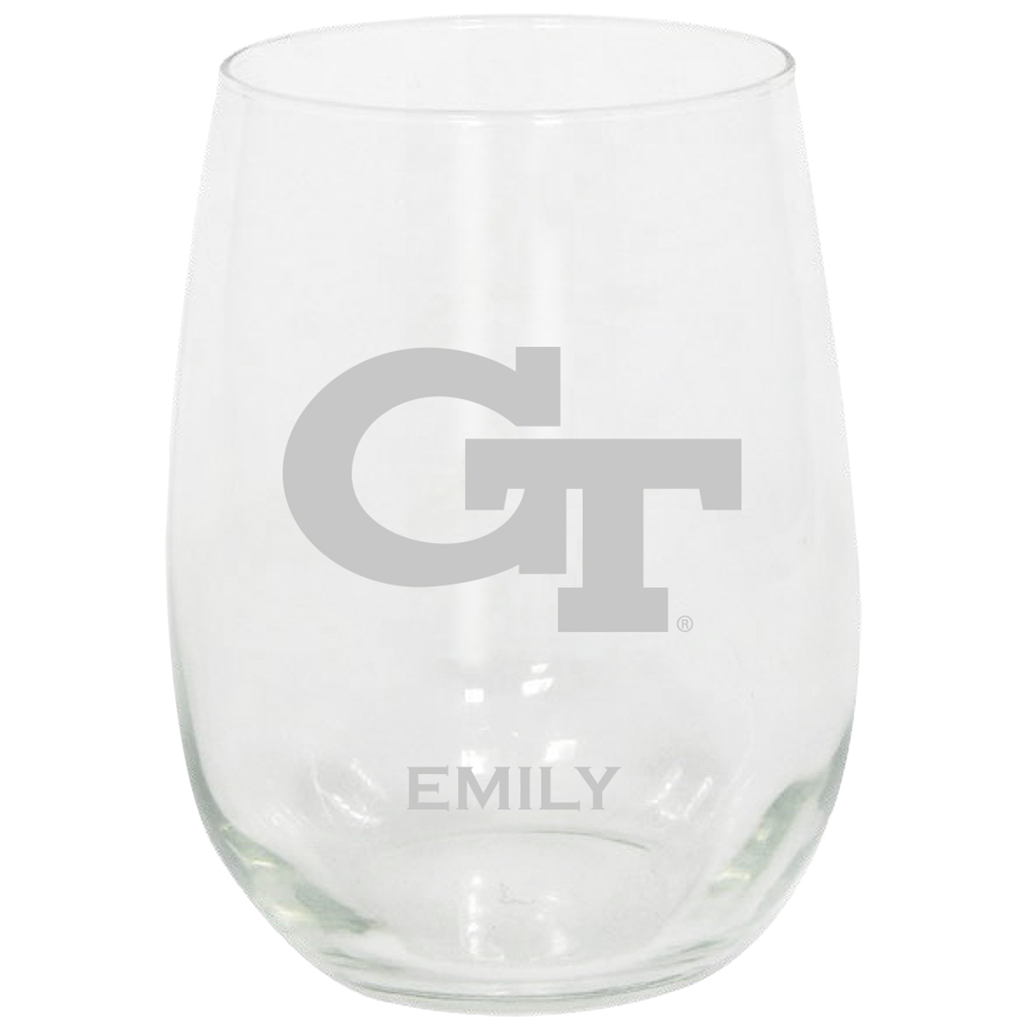 Georgia Tech Yellow Jackets 15oz. Personalized Stemless Etched Glass Tumbler