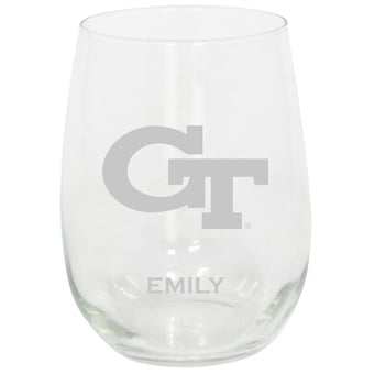 Georgia Tech Yellow Jackets 15oz. Personalized Stemless Etched Glass Tumbler
