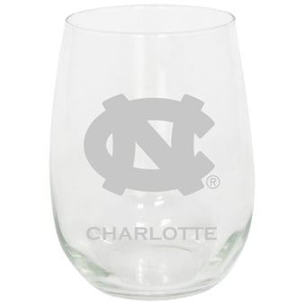 North Carolina Tar Heels 15oz. Personalized Stemless Etched Glass Tumbler